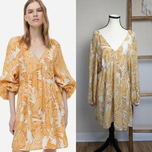 H&M Yellow A-line Dress Size Medium Women